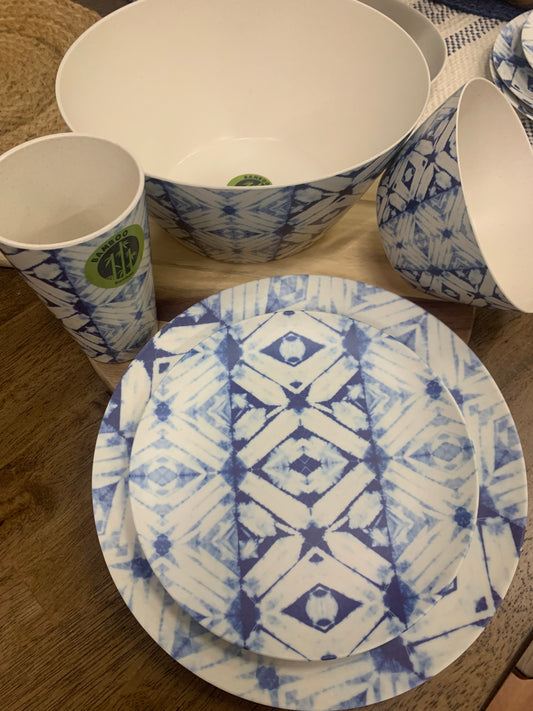 Blue Printed Bamboo Tableware