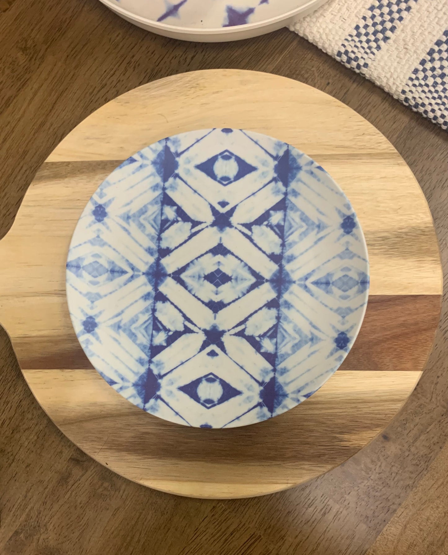 Blue Printed Bamboo Tableware