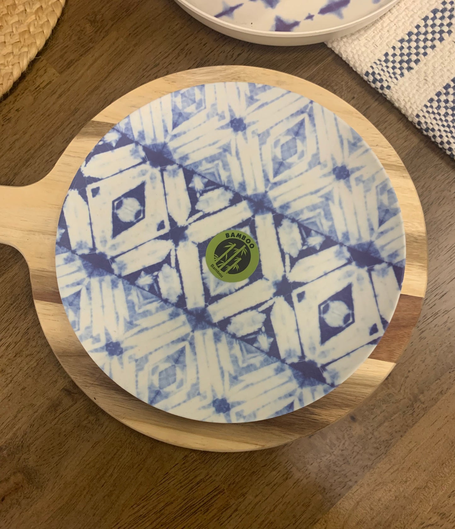 Blue Printed Bamboo Tableware