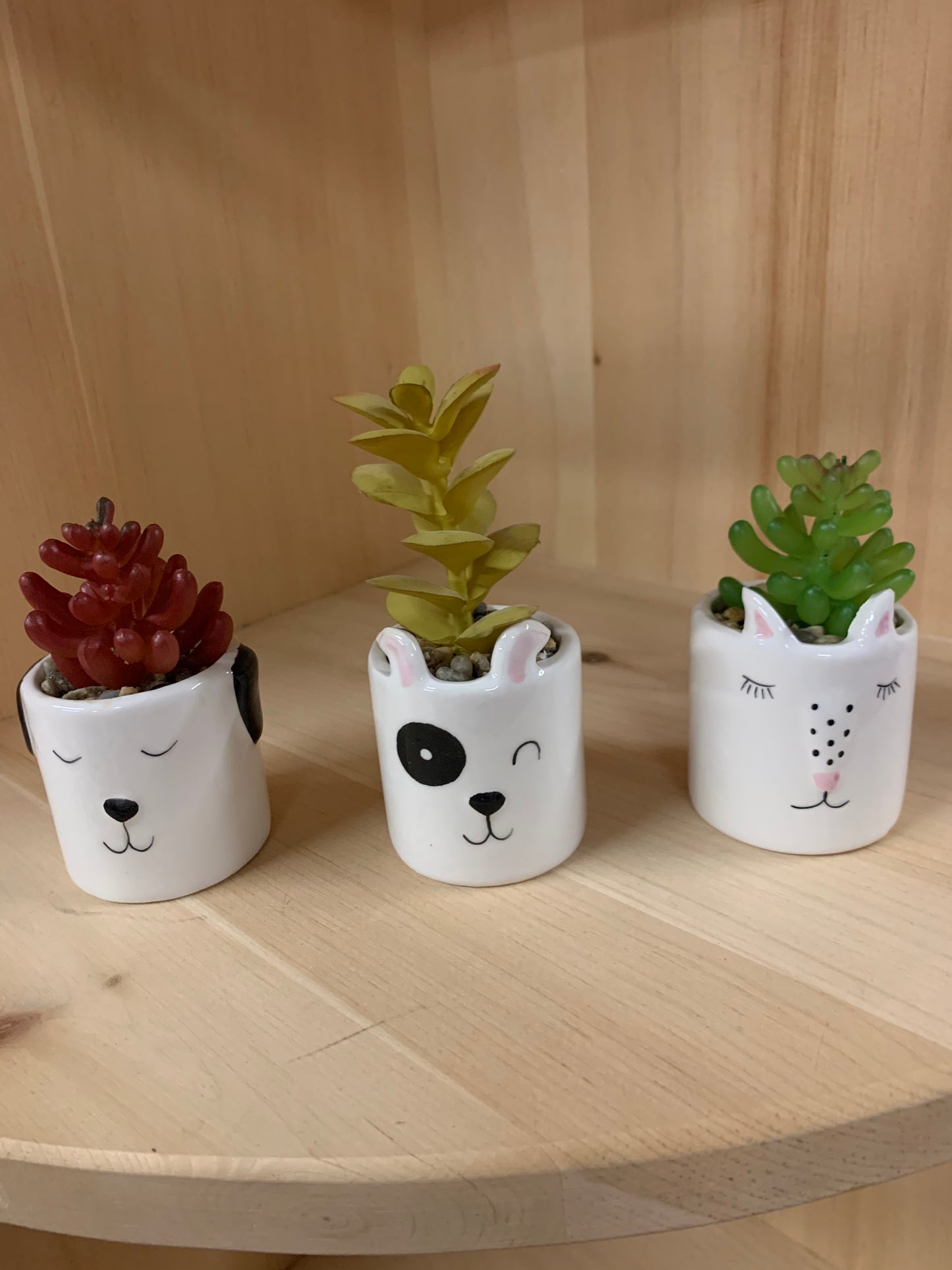 Animal Planter Pot with Faux Succulent